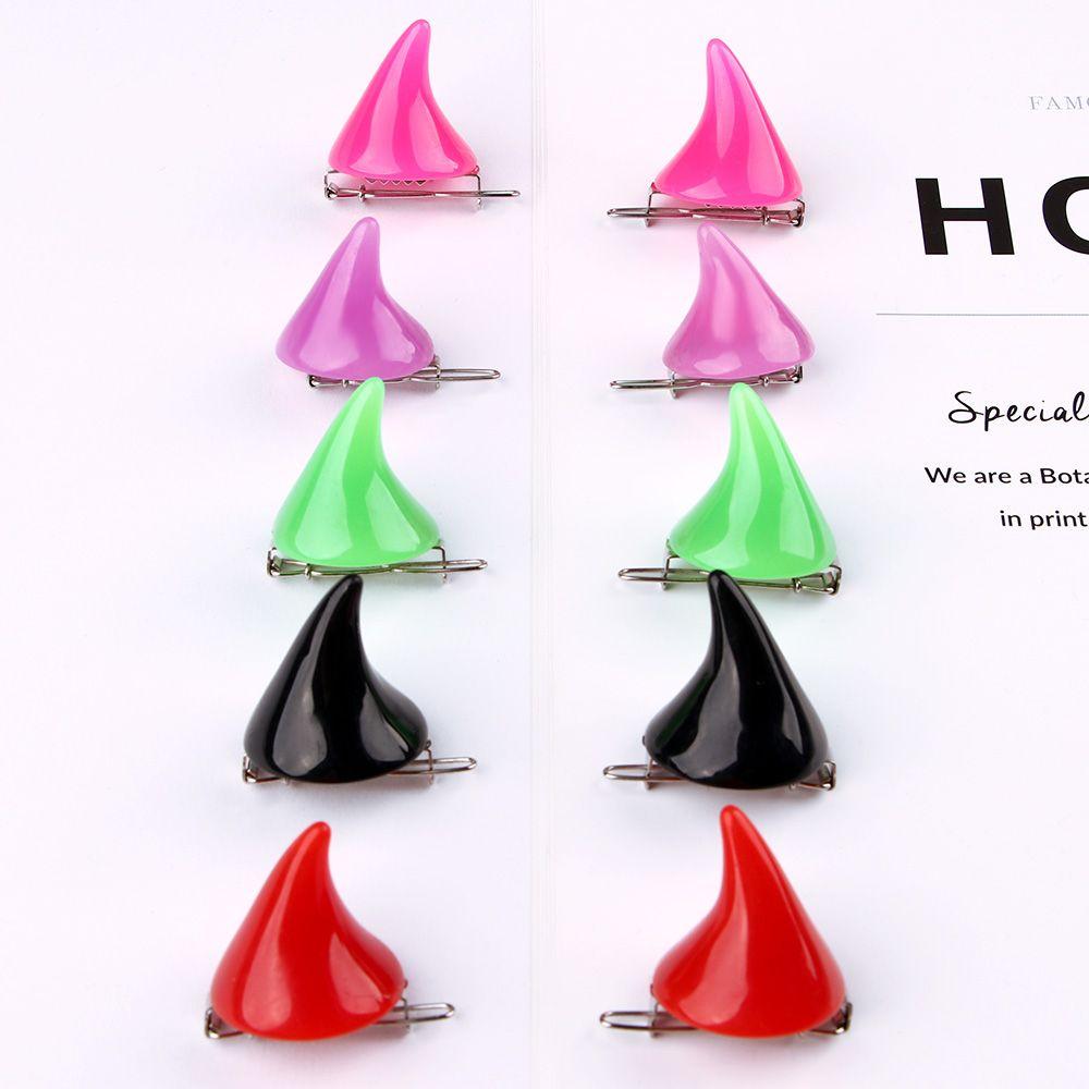 Color Lady 1 Pair Stereo Barrette Double Fancy Hair Accessory Women Hair Clip Devil Horn Ear Clip Hairpin Halloween Cosplay