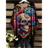 Hallowee Women's T-Shirt Vintage Skull Print Clothes Summer Harajuku Round Neck Casual Loose Short Sleeve Streetwear Clothing