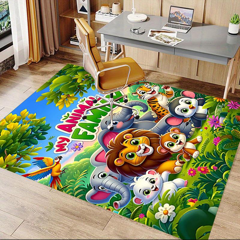 1PC Animal Family Non-Slip Floor Carpet Compatible for Office&Living Room&Bedroom&Dining Room - Soft & Pattern, Vibrant Colors-H0323