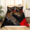 Leopard Print Duvet Cover Set Queen Cheetah Bedding Sets Geometric Comforter Cover African Safari Animal Quilt Cover Room Decor
