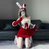 Sexy Lingerie Christmas Robe Babes Bunny Velvet Bow Sexy Tube Top Dress Pure Desire