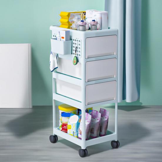 Ruchomy wózek narzędziowy z półką, ruchomy organizer z szufladami i wózek do przechowywania w pokoju dziecięcym, wózek do przechowywania