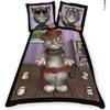Duvet Cover - TOM THE CAT - 200x200cm - 100% Cotton - 2 Pillowcases - Orange