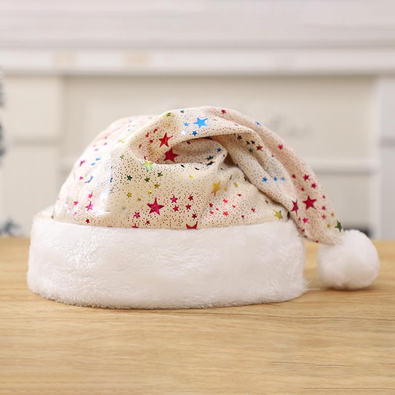 

Звезда Рождественская Шапка Золотое Тиснение Мягкий Плюш Красный Канун Новый Год Подарок Ребенок Детский Взрослый Рождественские Украшения Праздничный Наряд Рождество 2026 30x40cm бежевый