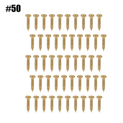 50pcs Chrome Mounting Screws for Guitar Machine Heads Tuning Pegs Tuners (Golden)