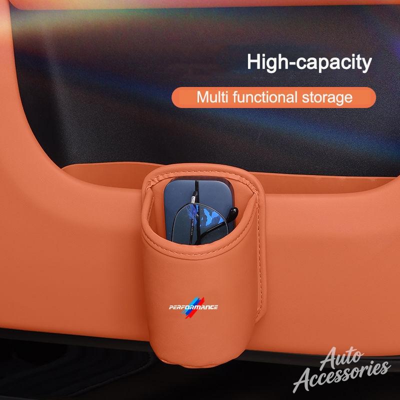 Car Water Cup Box Back Seat Drink Rack Storage Leather Accessories For BMW Performance X1 X2 X3 X4 X5 X6 X7 G20 G30 E46 E90 E60