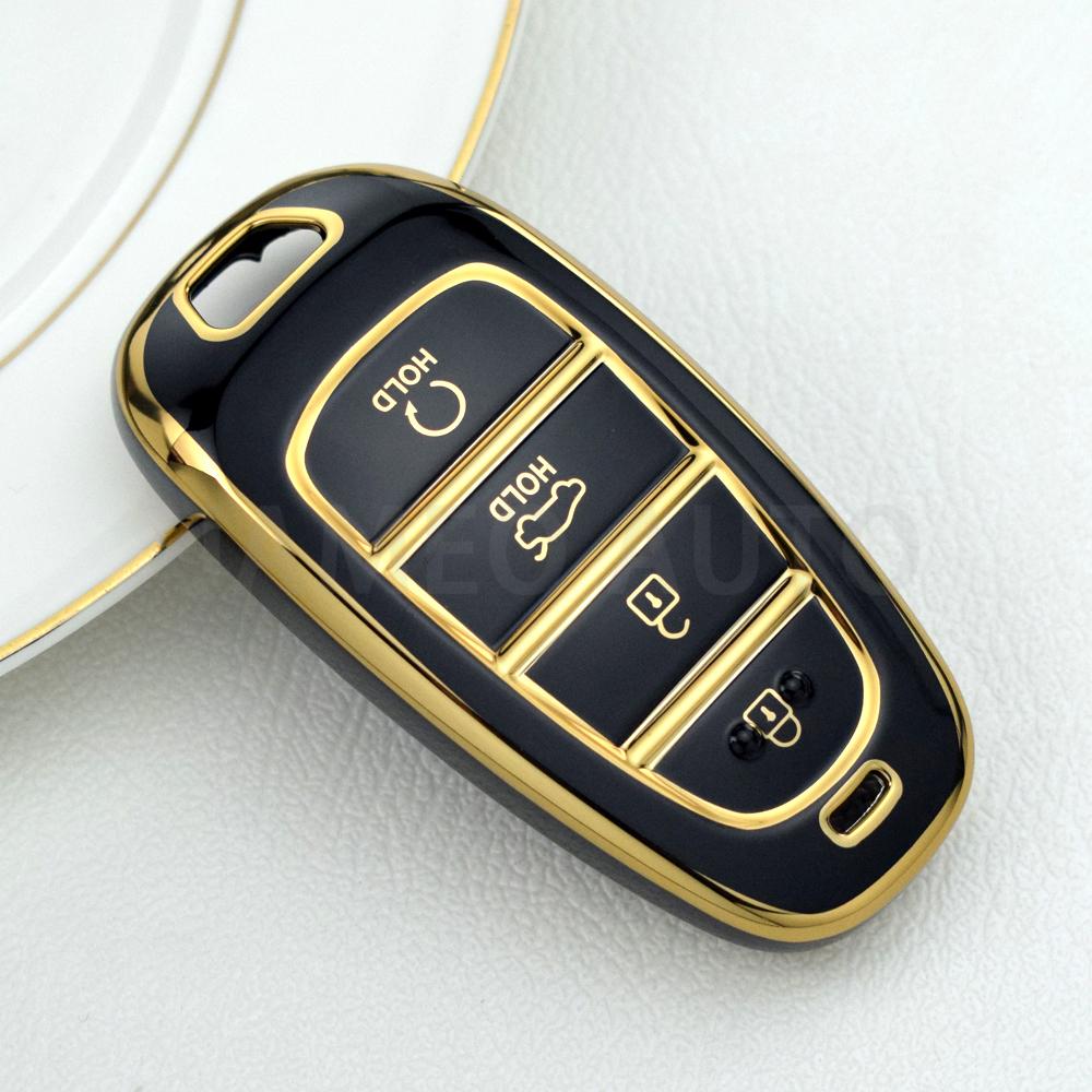 For Hyundai Santa Fe Tucson 2022 NEXO NX4 Atos Prime Solaris 2021 TPU Car Remote Key Case Cover 4 Button Auto Accessories