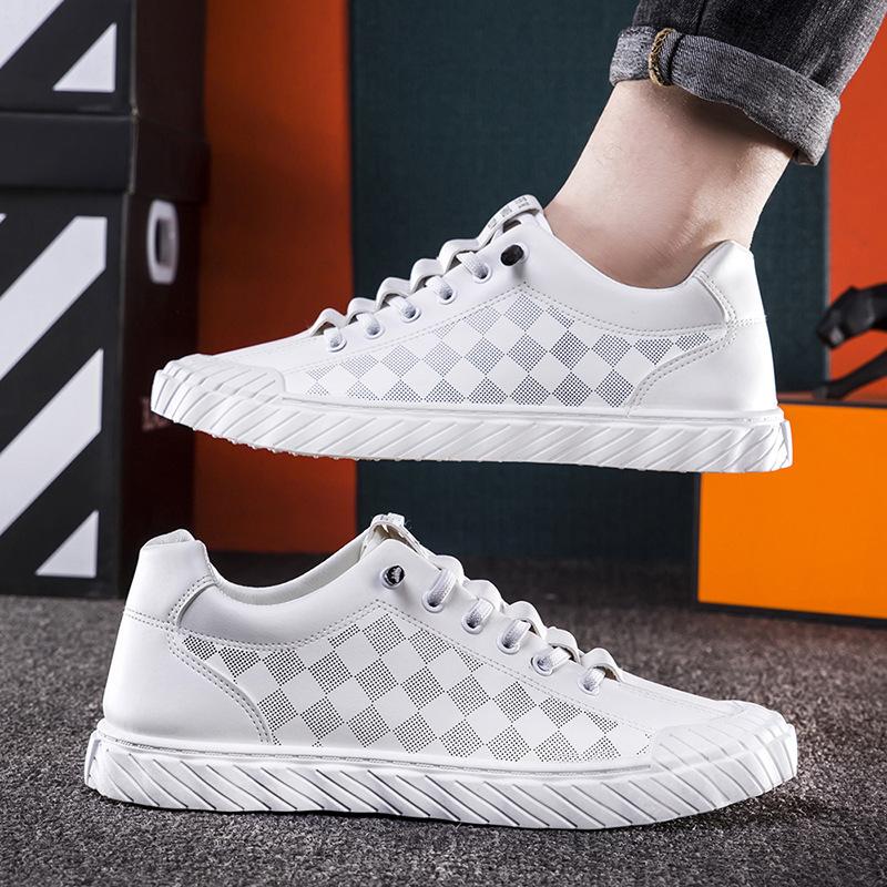 2023 Spring and Autumn New Sports Leisure Leather PU Trend Fashion Large Size Men's Shoes Small White Shoes
