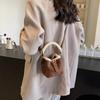 Autumn and Winter Women's Shoulder Bag Casual Retro Plush Bag Versatile Mini Portable Bucket Crossbody Bag KTY