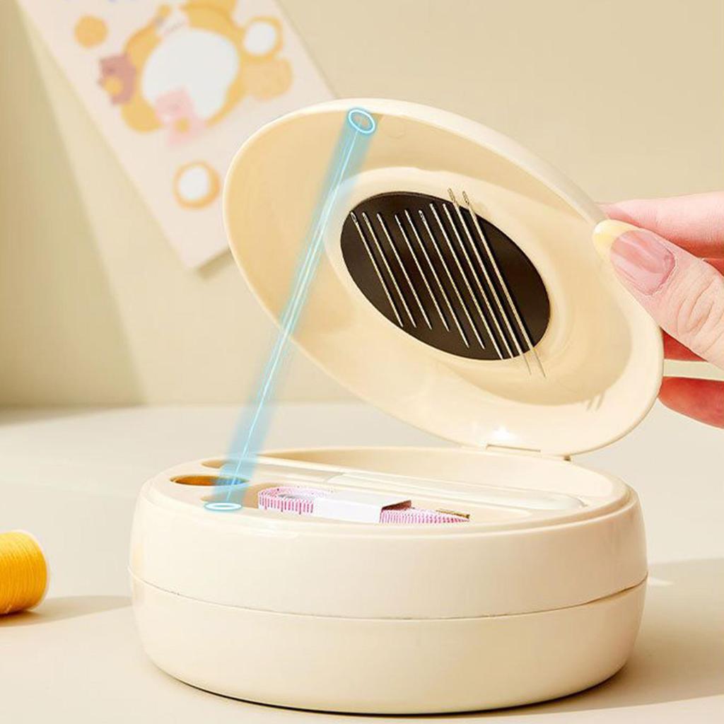 Small Sewing Kit Portable Magnetic Donut-Shaped Stitching Supplies Patch Sewing Kit for Youth Teens Mom Grandma Grandpa Wife