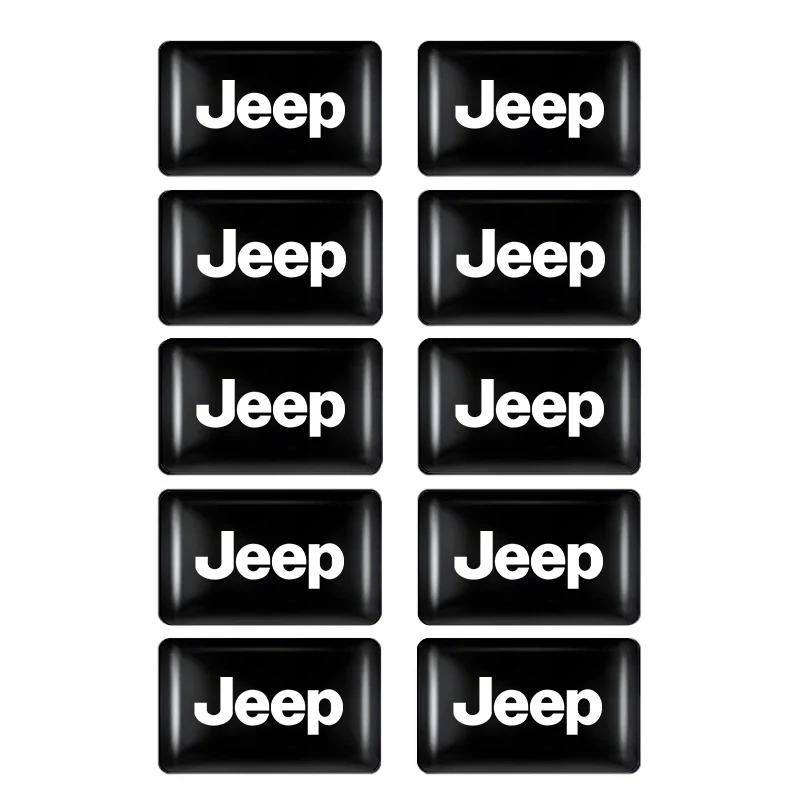 Per Jeep 10 Pezzi Adesivi 3D Styling Volante Accessori Per Jeep Wrangler Grand Cherokee Avenger Compass Wagoneer Gladia