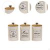 3 Pieces Coffee Tea Sugar Containers Kitchen Canisters for Countertop Jars Decorative Farmhouse