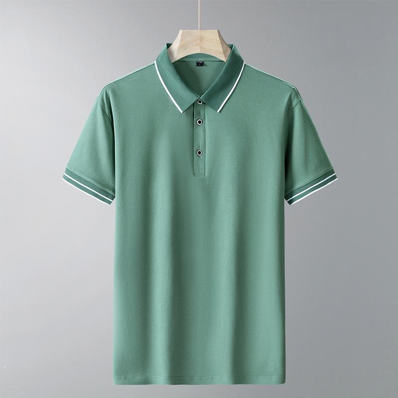 2024 Polo Shirt Men's Short Sleeve Ice Silk Pure Cotton POLO Lapel T-shirt 3A