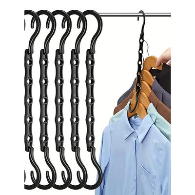 Yerden Tasarruf Sağlayan Depolama Askıları Çok İşlevli Plastik Elbise Askıları Döner Düzenleyici Askılar 5 Delikli Sihirli Dolap Gardırop Düzenleyici