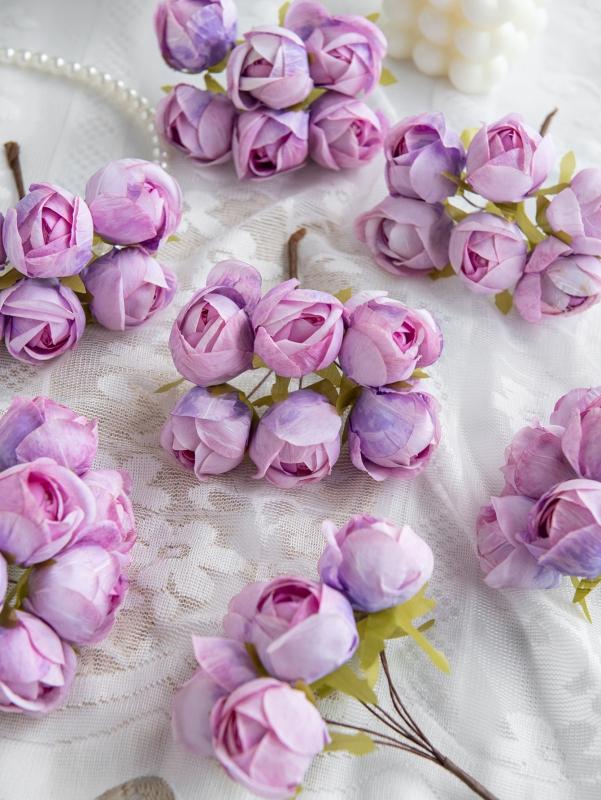 Artificial Flowers Silk Mini Bouquet High Quality Outdoor Garden Wedding Wreath Home Room Table Decora Scrapbook Bridal Diy Gift