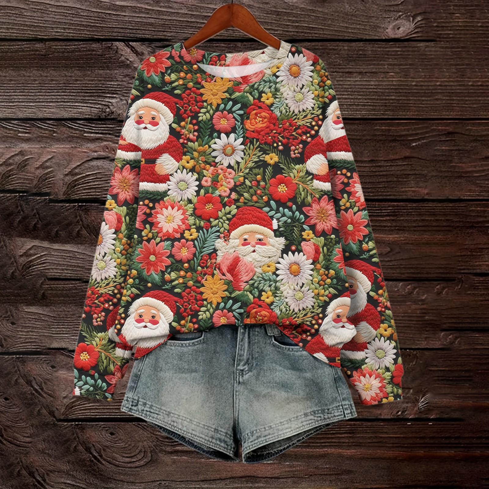 

Женский свободный модный повседневный пуловер с принтом и длинным рукавом XL винный