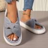 Fashion New Women's Slippers Open Toe Slip On Flat Shoes for Women Indoor Comfortable Fashion Home Cotton Shoes Anti-slip Platform Shoes