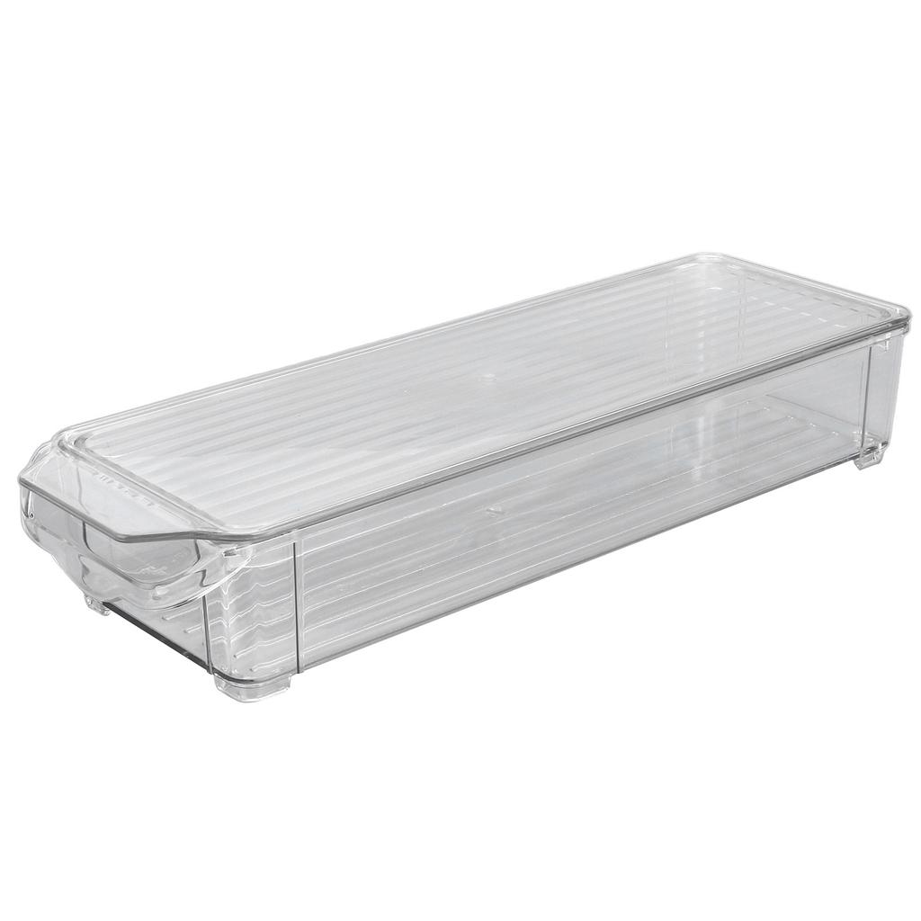 Clear Organizing Bin Large Capacity Transparent Food Grade Plastic Multifunction Portable Durable