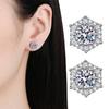 1 Pair Stud Earrings Hexagonal White Cubic Zirconia Geometric Shape Ear Studs Hexagonal Geometric Earrings Jewelry Gift