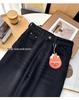 S35 Women's High-Waisted Slimming Wide-Leg Fleece Denim Pants - Black-Gray.