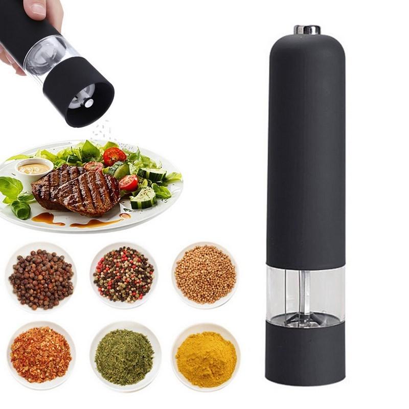 

Automatic Salt Pepper Mill Electric Herb Pepper Spice Grinder Black