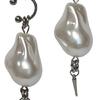 Natural Beauty Baroque Pearls Asymmetric Earrings Featuring Spikes Accents Perfect for Daily Use In Sturdy Alloy