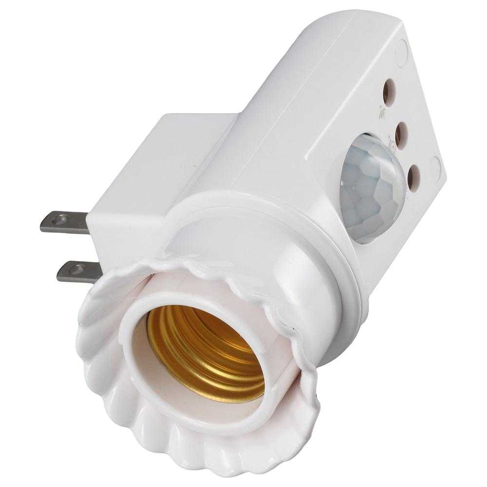 

2 шт., белая вилка с инфракрасным датчиком человеческого тела переменного тока 110 В E27, винтовая розетка для электрика