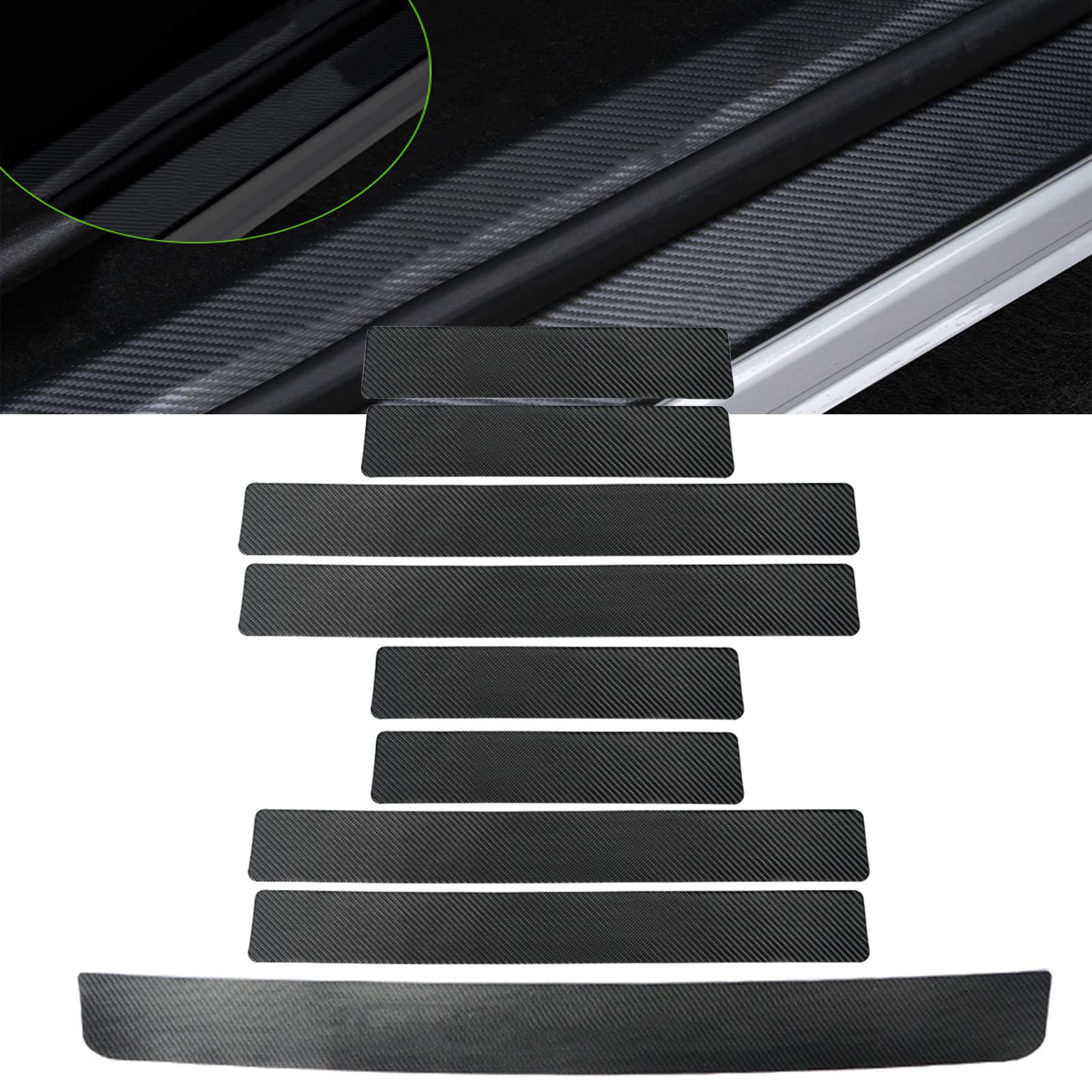 

HANDPI Side Step Guard, Door Sill Protector, Scuff Plate Bumper Guard, Side Molds Door No luminous effect