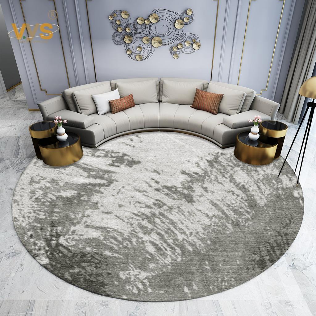 Modern Style Carpets for Living Room Light Luxury Bedroom Decor Round Carpet Thicken Plush Lounge Rug Fluffy Soft Floor Grey Mat