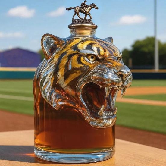 Láhev na whisky ve tvaru tygra 3D zvířecí karafa 300 ml Unikátní skleněná láhev na whisky Dárek pro milovníky whisky a nadšence do domácích mazlíčků