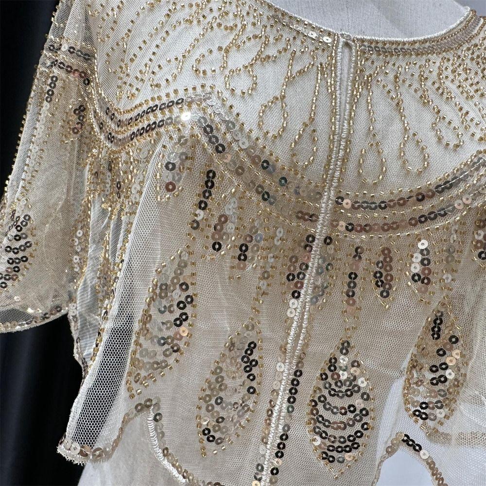 Vintage Style Sequins Tassel Shawls Retro Flapper Shawl Garment Accessories