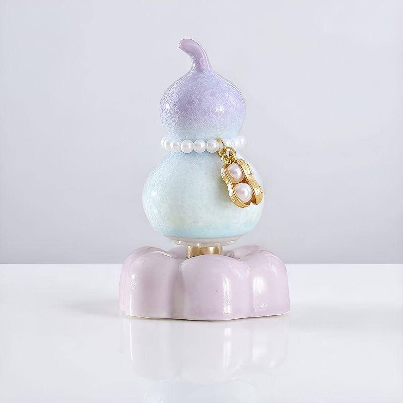 Ceramic Gourd Spinner: Crystalline Glaze Ornament Toy & Souvenir