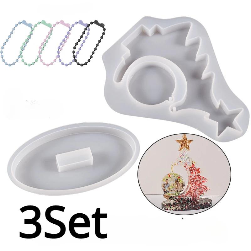 DIY Christmas Tree Photo Frame Silicone Mould Crystal Epoxy Craft Casting Mould Handmade Home Decoration Christmas Resin Moulds