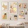 Abstract Lazy Woman Dance Flower Lemon Papaya Fruits Wall Art Print Canvas Painting Nordic Poster Pictures For Living Room Decor