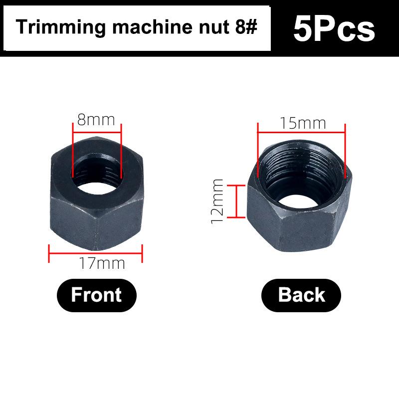 1 sada M17 6/6,35/8 mm kleštinový sklíčidlo adaptér s maticí kovové gravírování ořezávací stroj frézka fréza příslušenství