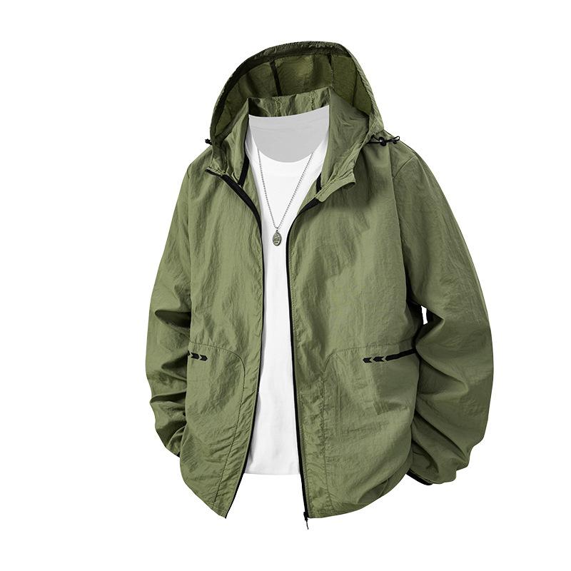 

Мужская и женская легкая и дышащая одежда для кожи, защита от УФ-лучей, ощущение прохлады, приятная к коже и дышащая солнцезащитная одежда с капюшоном, куртка 5XL армия зеленый