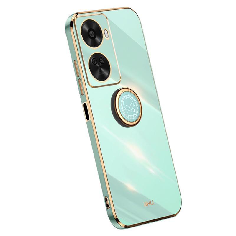 

XINLI For Huawei nova 11 SE/nova 12 SE 4G Phone Case Electroplating Gold Edge Cover with Kickstand Cyan