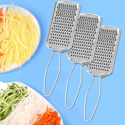3 pezzi Grattugia per cetrioli Superficie lucidata Impugnatura confortevole Acciaio inossidabile Buono multiuso Patate Carota Limone Formaggio Forniture da cucina