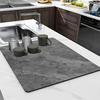 1pc Ultra-Absorbent Diatomite Drying Mat, Non-Slip Quick-Dry Kitchen Mat, Grey Marble Design, Dishwasher Safe & Heat Resistant