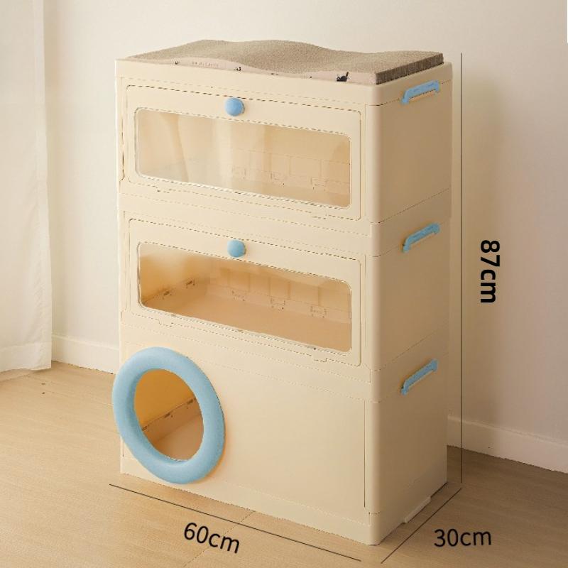 Multifunctional Cat Kennel Pet Supplies Integrated Storage Box Cat Villa Scratcher Double-layer Cat House Bed Kitten Accessories