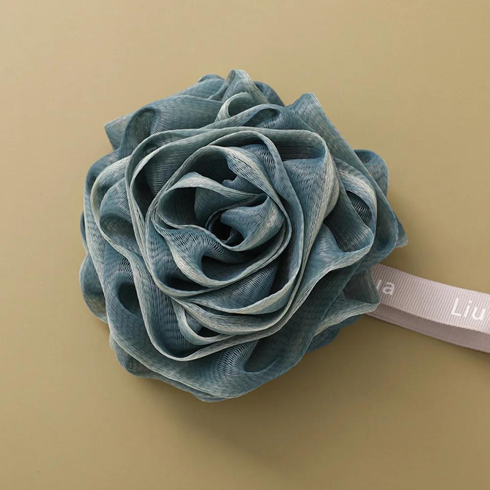 

1 шт. Розовый шарик для ванны, губка, щетка для чистки душа, пена для ванны, очиститель для тела, отшелушивающий скруббер, шарик для ванны, принадлежности для ванной комнаты темно-синий