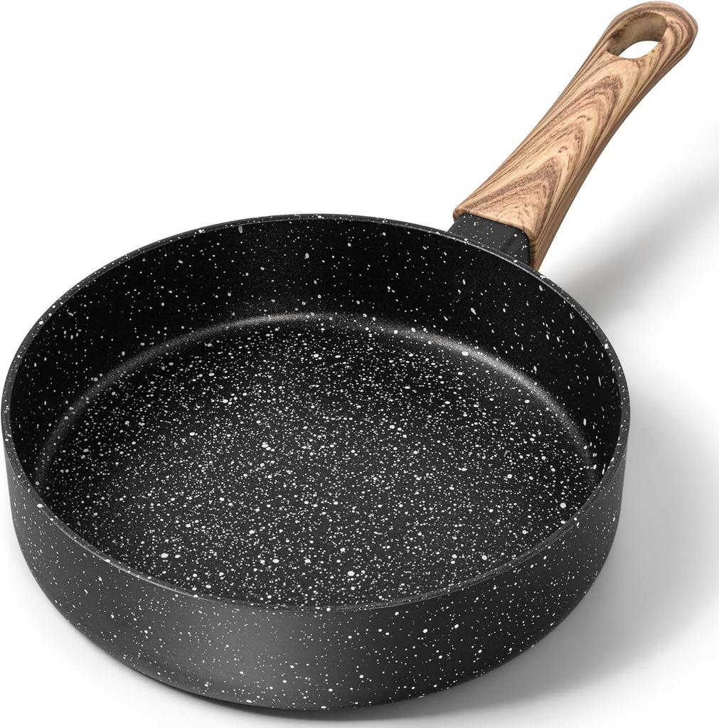 MICHELANGELO Non Stick Frying Pans with Stay-Cool Handle Small Grilling Pan Fried Egg Cooker Induction Cookware