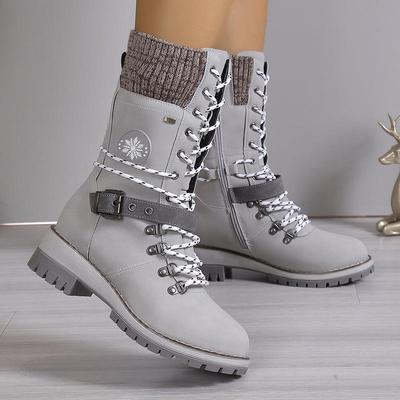 Damen Schneestiefel 2023 aus Leder & Fell: Hoher Schnitt, Verdickt, Warm, Neuer Winterstil