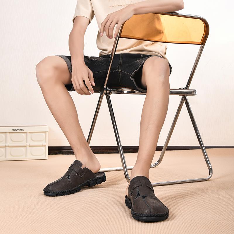 Summer Men's Leather Sandals Slippers Beach Sandals Outdoor Rubber Flip Flops Men Water Trekking Sandals