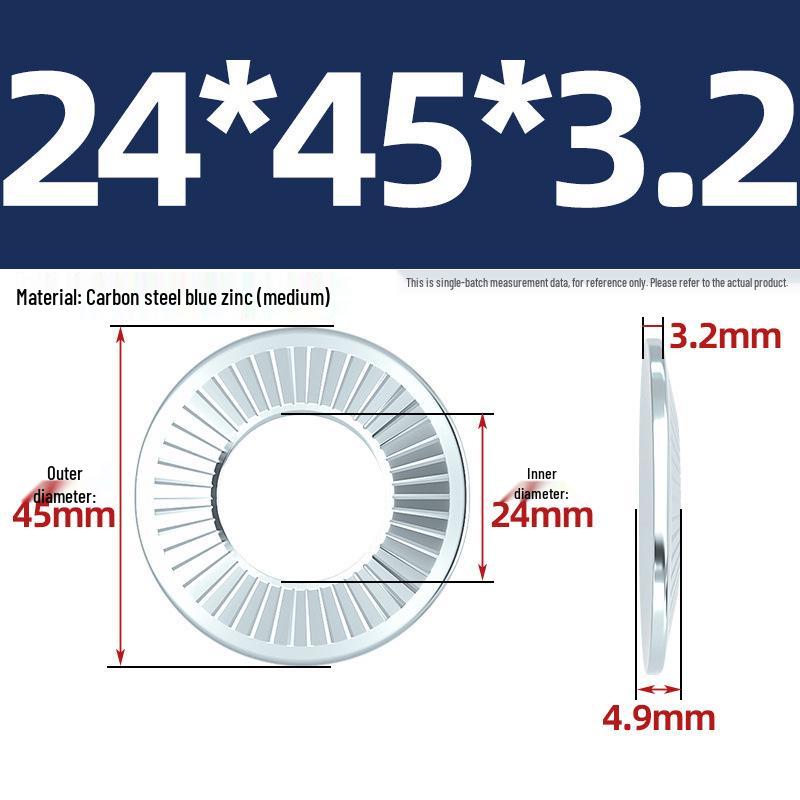 304 Stainless Steel Serrated Single-Sided Anti-Slip Lock Washer, Disc/Saddle Type, Sizes M3-M8