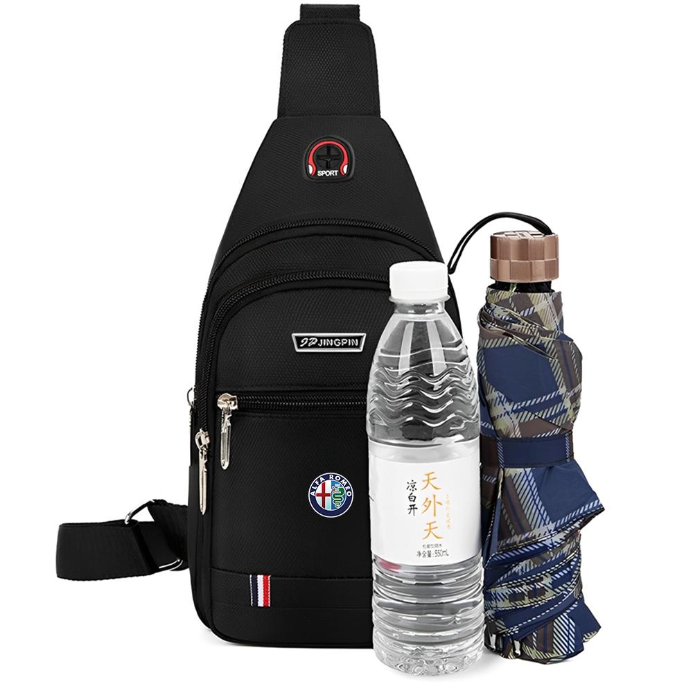 YYCE3 Waterproof Chest Bag Crossbody Pack Single Shoulder Backpack For Alfa Romeo Sportiva 159 Giulietta 147 Stelvio Logo Accessories