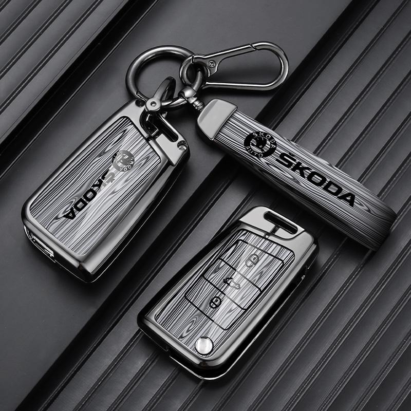 WVCL8 Car Folding Remote Key Fob Case Fob Cover Protector Holder Shell For Skoda Octavia Kodiaq Karoq Auto Keychain Accessories