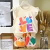 Summer 100% Cotton Children Vest Set Soft Breathable Kids Sleeveless Outfit for Boys Casual Daily Wear Two Piece Clothing Set