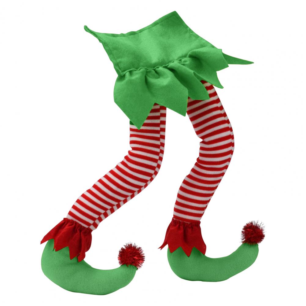 

Decorative Long-lasting Christmas Tree Ornament Claus Elf Leg for Festival зелений