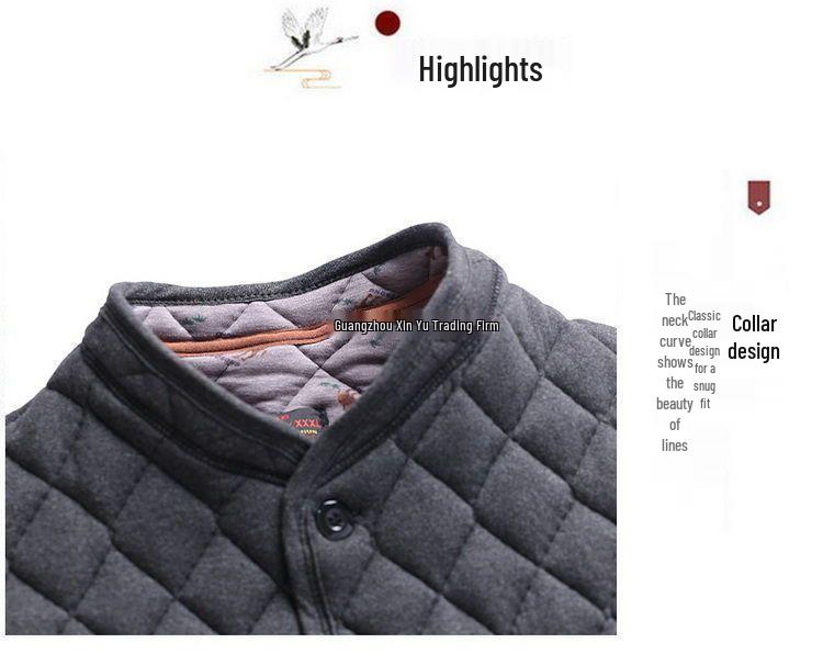 Men's Thickened Cotton Set with Camel Down Padding for Cold Protection: Plush Warm Autumn/Winter Dad's Clothing